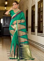 Silk Green Party Wear Weaving Saree